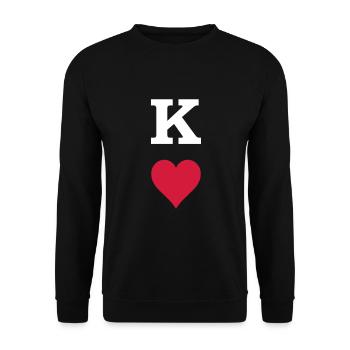 König Herz - Unisex Pullover - Schwarz - Vorne - Alina (178cm) & Michal (187cm)