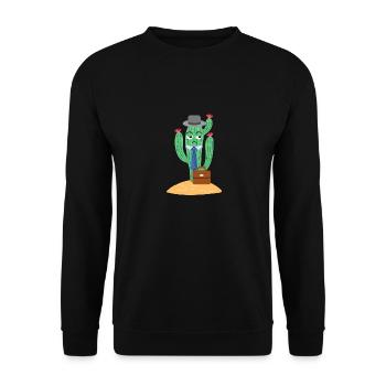 Arbeitender Kaktus - Unisex Pullover - Schwarz - Vorne - Alina (178cm) & Michal (187cm)