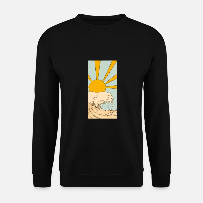 Sun and Waves - Unisex Pullover - Schwarz