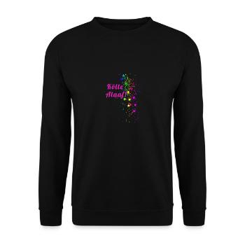 Kölle alaaf, confetti, carnival, stars - Unisex Sweatshirt - black - Front - Alina (178cm) & Michal (187cm)