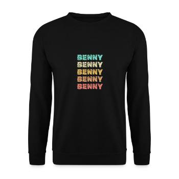 Vorname Benny - Unisex Pullover - Schwarz - Vorne - Alina (178cm) & Michal (187cm)