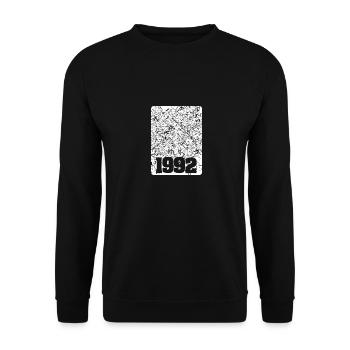 Zahl 1992 - Unisex Pullover - Schwarz - Vorne - Alina (178cm) & Michal (187cm)