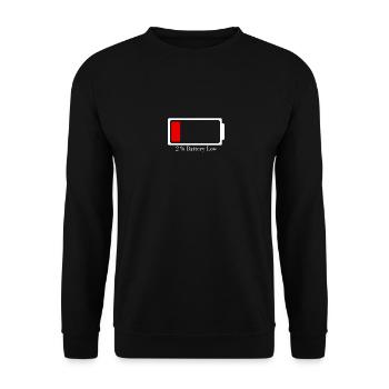 Battery low - Unisex Sweatshirt - black - Front - Alina (178cm) & Michal (187cm)
