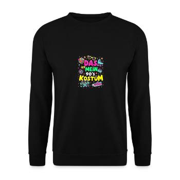 90s Theme Party 90s Costume - I love the 90s - Unisex Sweatshirt - black - Front - Alina (178cm) & Michal (187cm)