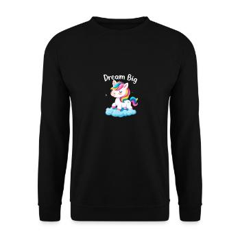 Dream Big Unicorn Inspiration for Unicorn Lovers - Unisex Sweatshirt - black - Front - Alina (178cm) & Michal (187cm)