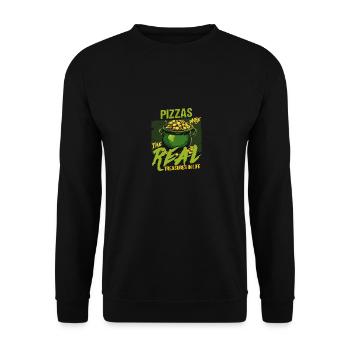 St. Patricks Day Pizzen sind die wahren Schätze in - Unisex Pullover - Schwarz - Vorne - Alina (178cm) & Michal (187cm)