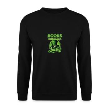 Les livres font que tous les jours se sentent chanceux la Saint-Patrick - Sweat-shirt Unisexe - noir - Devant - Alina (178cm) & Michal (187cm)