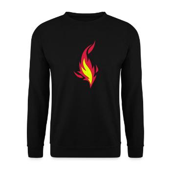 Feuer, Flamme, Feuer 910 - Unisex Pullover - Schwarz - Vorne - Alina (178cm) & Michal (187cm)