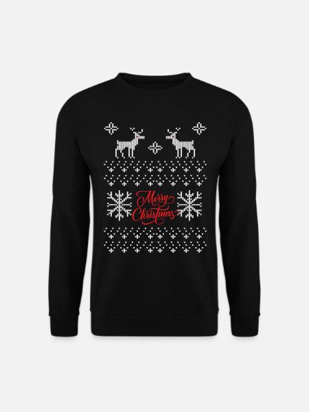 Merry Christmas Ugly Sweater Fröhliche Weihnachten - Unisex Pullover - Schwarz