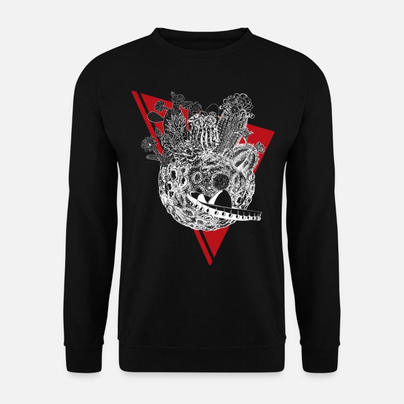 Planet der Kakteen in Weiß - Unisex Pullover - Schwarz