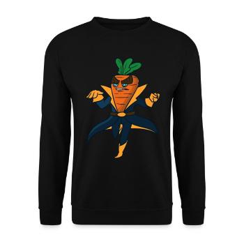 Superhero Carrot Superhero Carrot - Unisex Sweatshirt - black - Front - Alina (178cm) & Michal (187cm)