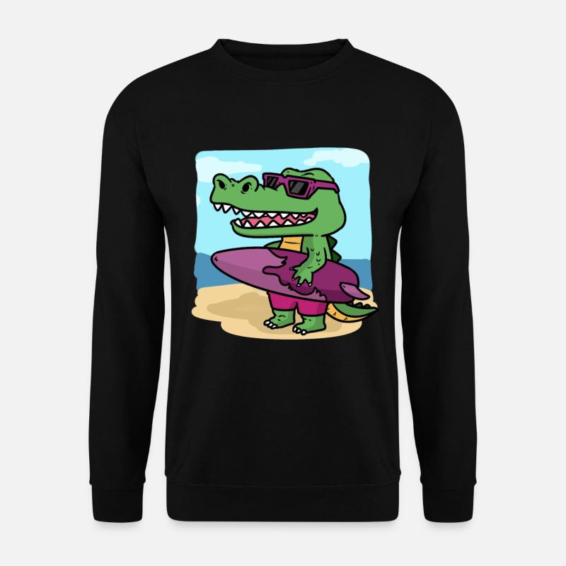 C'est le temps de surf de Crocodile C'est Crocodiles Sur - Sweat-shirt Unisexe - noir