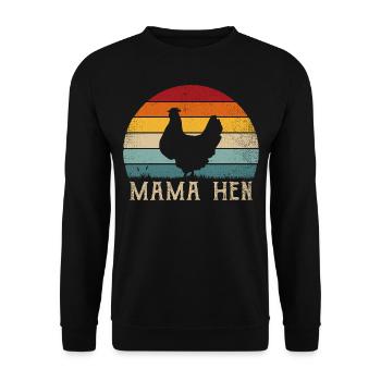 Funny saying mom hen mother chicken retro - Unisex Sweatshirt - black - Front - Alina (178cm) & Michal (187cm)