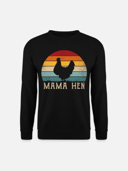 Lustiger Spruch Mama Henne Mutter Huhn Retro - Unisex Pullover - Schwarz
