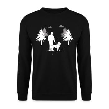 Bavarian Mountain Welding Dog Gassie - Unisex Sweatshirt - black - Front - Alina (178cm) & Michal (187cm)