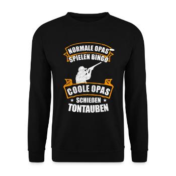 Tontaubenschießen Sportschützen Wurftaube Geschenk - Unisex Pullover - Schwarz - Vorne - Alina (178cm) & Michal (187cm)