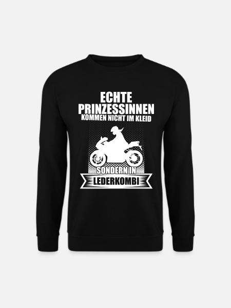 Motorrad Frau - Bikerin Spruch Geschenk Prinzessin - Unisex Pullover - Schwarz