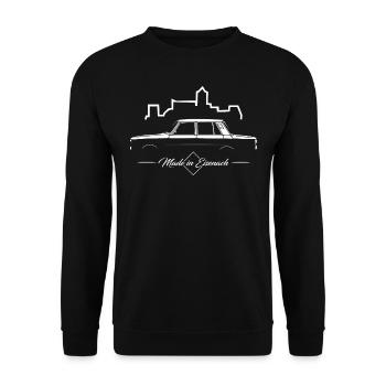 IFA Wartburg 353 History Silhouette - Unisex Sweatshirt - black - Front - Alina (178cm) & Michal (187cm)