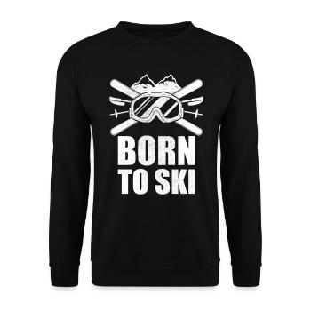 Born To Ski Ski Slope Apres Ski - Unisex Sweatshirt - black - Front - Alina (178cm) & Michal (187cm)
