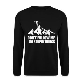 Dont Follow Me I Do Stupid Things Skiing - Unisex Sweatshirt - black - Front - Alina (178cm) & Michal (187cm)