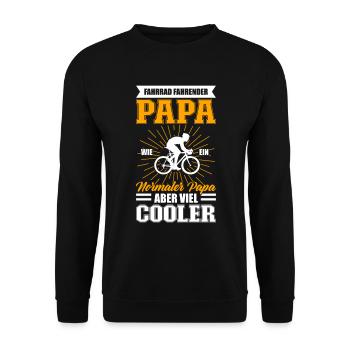 Fahrrad Fahrender Papa Wie Ein Normaler Papa Mtb - Unisex Pullover - Schwarz - Vorne - Alina (178cm) & Michal (187cm)