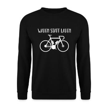 Waden Statt Laden Fahrrad Rennrad Radsport - Unisex Pullover - Schwarz - Vorne - Alina (178cm) & Michal (187cm)