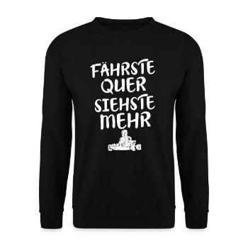 Go Kart Kartfahren Kartbahn Motorsport Rennfahrer - Unisex Pullover - Schwarz - Vorne - Alina (178cm) & Michal (187cm)