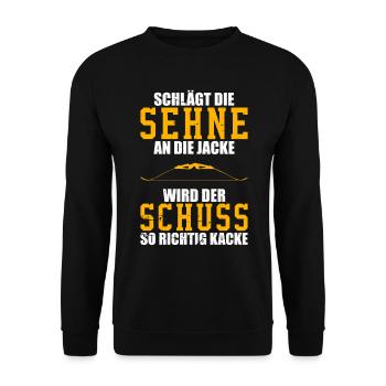 Bogenschießen Bogensport Pfeil Und Bogen Bogen - Unisex Pullover - Schwarz - Vorne - Alina (178cm) & Michal (187cm)