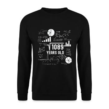 33rd birthday root from 1089 birthday present - Unisex Sweatshirt - black - Front - Alina (178cm) & Michal (187cm)