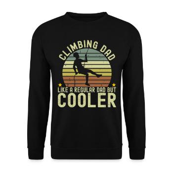 Climbing Dad Retro Klettern Bouldern Kletterer - Unisex Pullover - Schwarz - Vorne - Alina (178cm) & Michal (187cm)