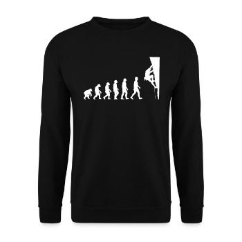 Evolution Klettern Bouldern Kletterer Berge Climb - Unisex Pullover - Schwarz - Vorne - Alina (178cm) & Michal (187cm)
