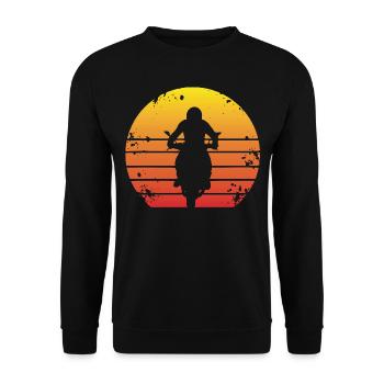 Motorrad Bike - Vintage Retro Classic - Unisex Pullover - Schwarz - Vorne - Alina (178cm) & Michal (187cm)