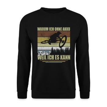 Ohne Akku Mtb Downhill Mountainbike Radfahrer - Unisex Pullover - Schwarz - Vorne - Alina (178cm) & Michal (187cm)