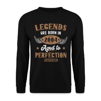 Legends are born in 2004 Birthday - Unisex Sweatshirt - black - Front - Alina (178cm) & Michal (187cm)