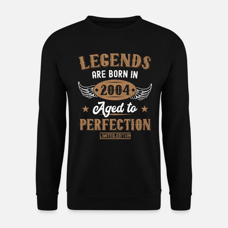 Legenden Sind Jahrgang 2004 Geboren Geburtstag - Unisex Pullover - Schwarz