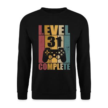 31st Birthday Level 31 Complete Gamer 31 years - Unisex Sweatshirt - black - Front - Alina (178cm) & Michal (187cm)