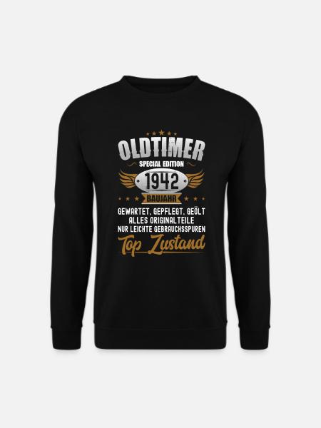 Oldtimer Baujahr 1942 Geboren Geburtstag Geboren - Unisex Pullover - Schwarz