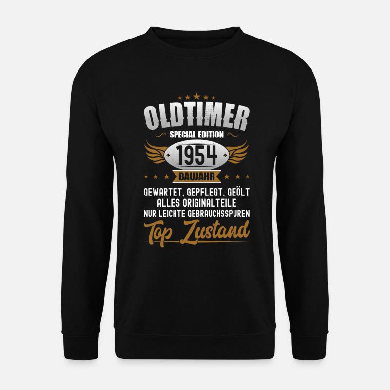 Oldtimer Baujahr 1954 Geboren Geburtstag Geboren - Unisex Pullover - Schwarz