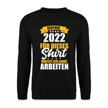 Rentner 2022 Geschenk Pension Ruhestand - Unisex Pullover - Schwarz - Vorne - Alina (178cm) & Michal (187cm)