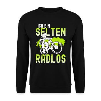 Ich Bin Selten Radlos Mountainbike Downhill Mtb - Unisex Pullover - Schwarz - Vorne - Alina (178cm) & Michal (187cm)