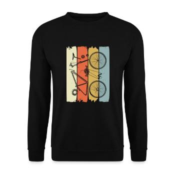 Retro Mountain Bike Downhill Mtb Cyclist - Unisex Sweatshirt - black - Front - Alina (178cm) & Michal (187cm)