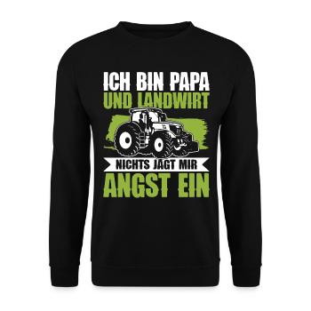 Ich Bin Papa Und Landwirt Traktor Vater Trecker - Unisex Pullover - Schwarz - Vorne - Alina (178cm) & Michal (187cm)