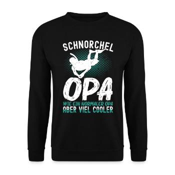 Schnorchel Opa Taucher Tauchsport Schnorcheln - Unisex Pullover - Schwarz - Vorne - Alina (178cm) & Michal (187cm)