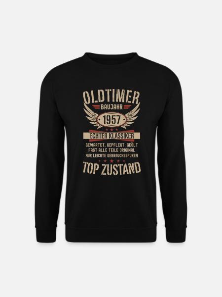 Oldtimer Baujahr 1957 Geboren Jahrgang Geburtstag - Unisex Pullover - Schwarz