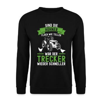 Traktor Trecker Spruch Bauernhof Landwirt Bauer - Unisex Pullover - Schwarz - Vorne - Alina (178cm) & Michal (187cm)