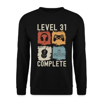 31st Birthday Level 31 Complete Gamer 31 years - Unisex Sweatshirt - black - Front - Alina (178cm) & Michal (187cm)