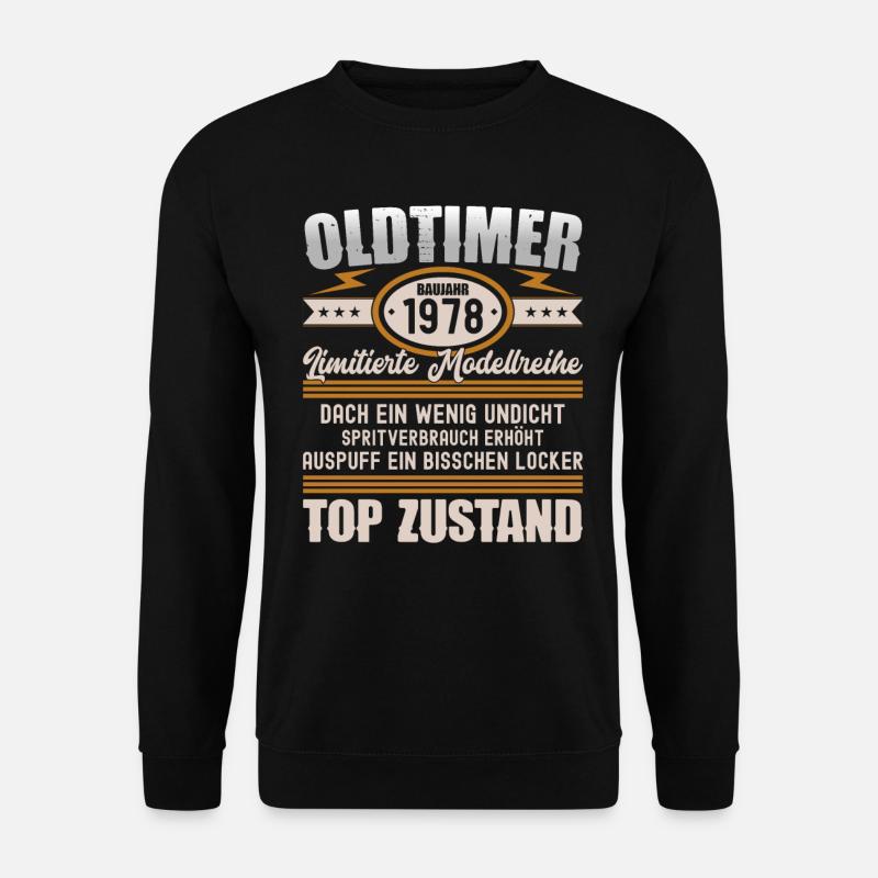 Oldtimer Baujahr 1978 Geboren Jahrgang Geburtstag - Unisex Pullover - Schwarz