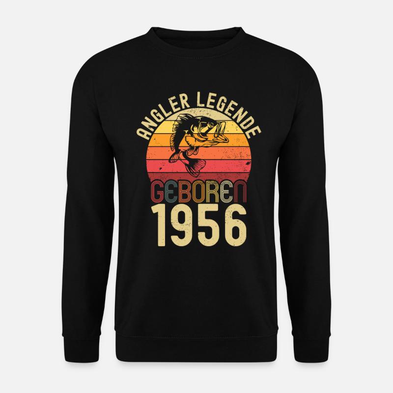Angler Legende Jahrgang 1956 Geboren Geburtstag - Unisex Pullover - Schwarz
