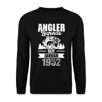 Angler Dezember Jahrgang 1952 Geboren Geburtstag - Unisex Pullover - Schwarz - Vorne - Alina (178cm) & Michal (187cm)