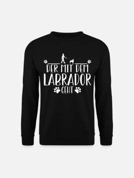 Hunde Labrador Retriever Labbi Gassi Gehen - Unisex Pullover - Schwarz